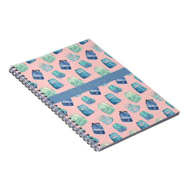 CUADERNO LIBRO DE NOTAS DE PINTURA DE CLASE AZUL AQUA PINK  (Lado Derecho)