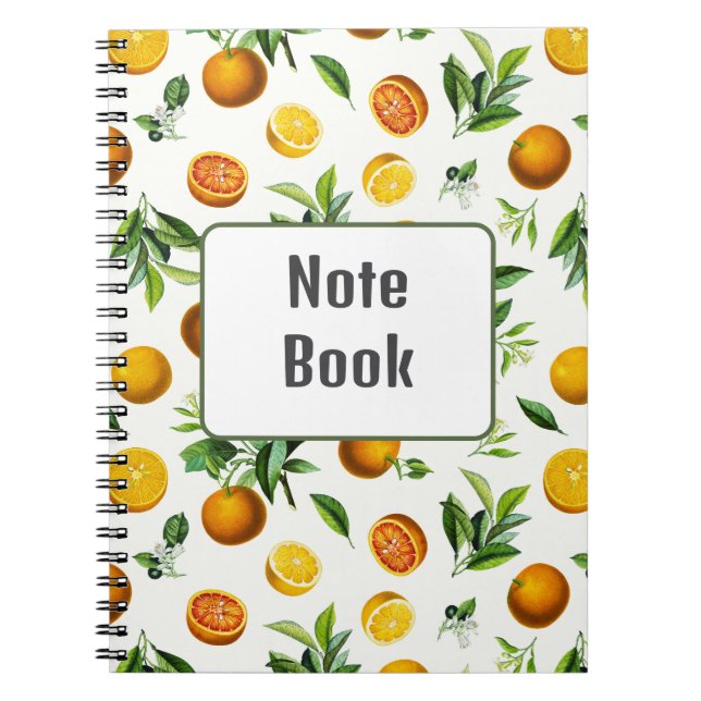 Cuaderno Libro de notas estéticas de frutas de Naranja cutá (Frente)