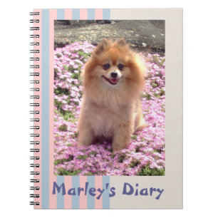 Cuaderno Libro de notas  Flores rosadas pomeranas
