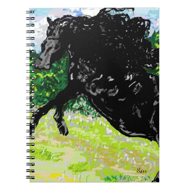 Cuaderno Libro de notas fotográficas Stallion negro (Frente)