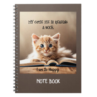 Cuaderno Libro de notas - Gato de cola leyendo un libro