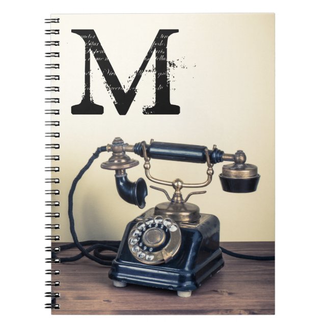 Cuaderno Libro de notas iniciales del monograma del escrito (Frente)