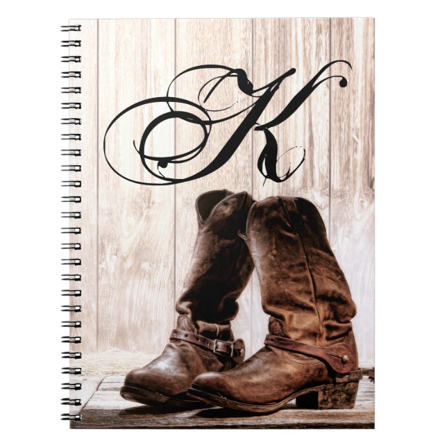 Cuaderno Libro de notas personalizadas Boots Country Rustic (Frente)