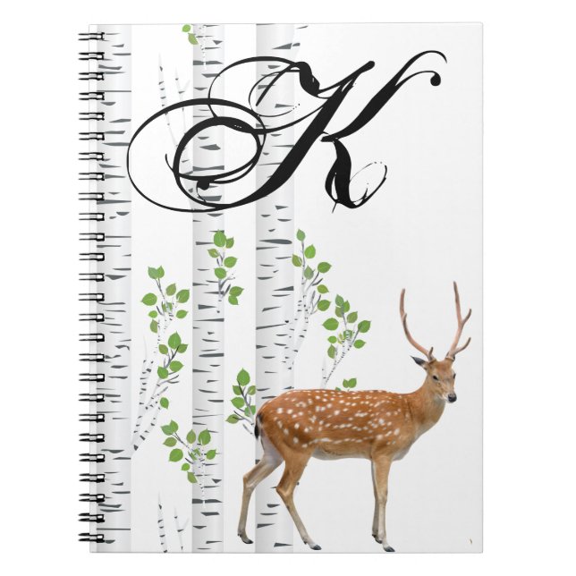 Cuaderno Libro de notas personalizado Deer Doe Buck Forest  (Frente)