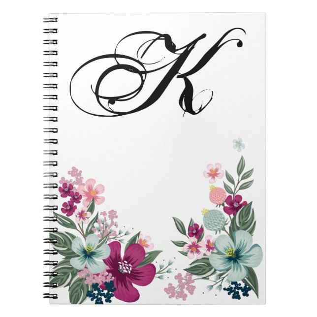 Cuaderno Libro de notas personalizado Flor tropical en blan (Frente)
