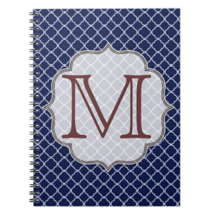 Cuaderno Libro de notas sobre el Monograma de Marina Blue Q