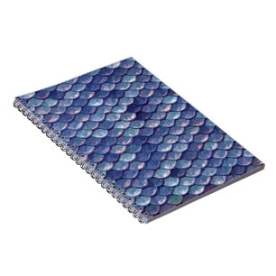 Cuaderno Libro de notas sobre Mermaid Scales Blue