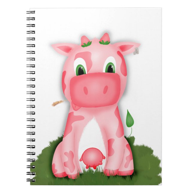 Cuaderno Libro de notas sobre vacas rosadas (Frente)