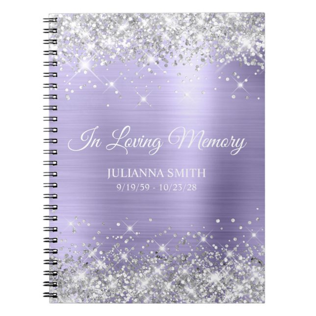 Cuaderno Libro de oro del Purpurina plateado Pale Lavender (Frente)