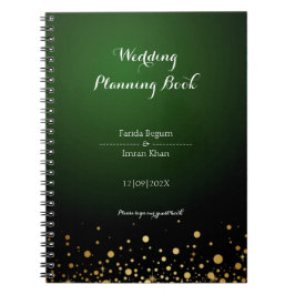 Cuaderno Libro de planeamiento de Bodas de Emerald Green Gl