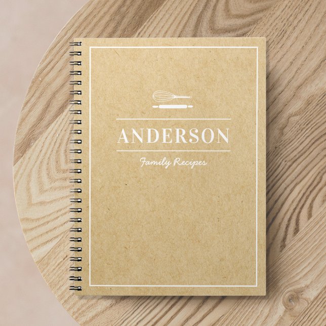 Cuaderno Libro de recetas de familia personalizada Rustic K (Subido por el creador)