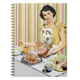 Cuaderno Libro de recetas de la mujer ventilado y retro