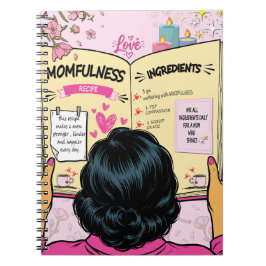 Cuaderno Libro de Recetas de Momfulness Arte Cómic Adorable