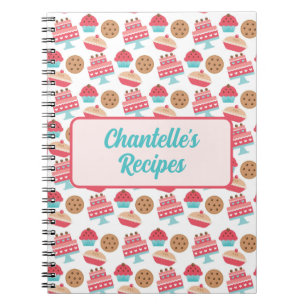 Cuaderno Libro de recetas de tartas de cocina alegre y aleg