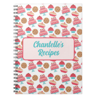 Cuaderno Libro de recetas de tartas de cocina alegre y aleg