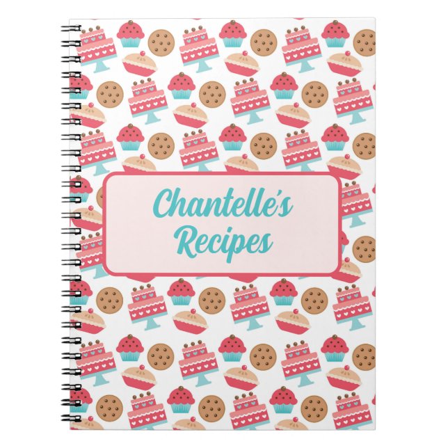 Cuaderno Libro de recetas de tartas de cocina alegre y aleg (Frente)