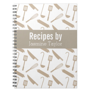 Cuaderno Libro de Recetas de Utensilios de Cocina Modernos