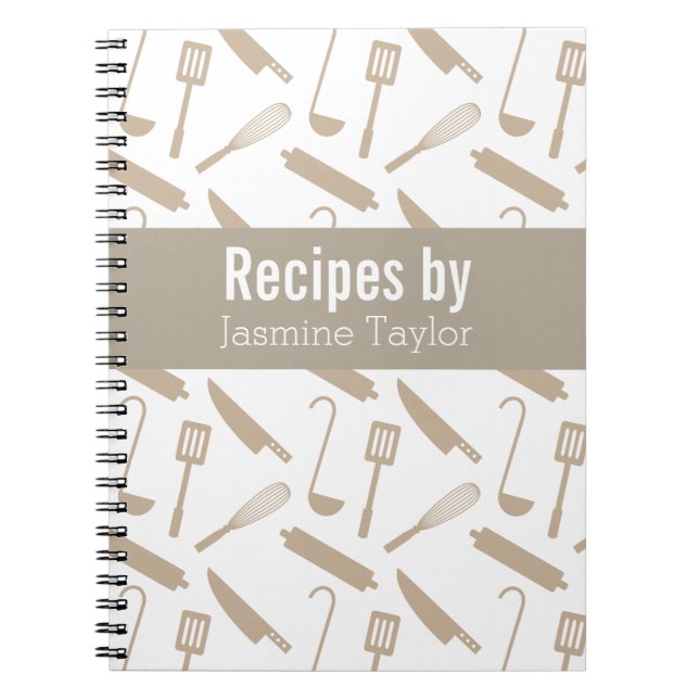Cuaderno Libro de Recetas de Utensilios de Cocina Modernos (Frente)