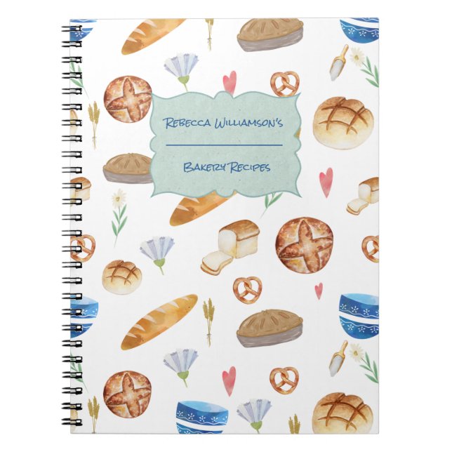 Cuaderno Libro de recetas del patrón de panadería personali (Frente)