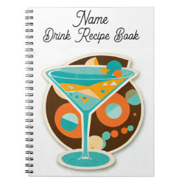 Cuaderno Libro de recetas para bebidas con nombre de person