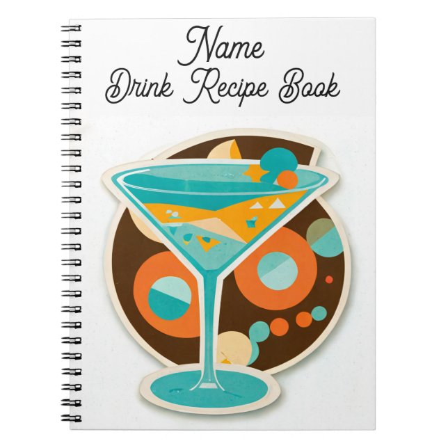 Cuaderno Libro de recetas para bebidas con nombre de person (Frente)
