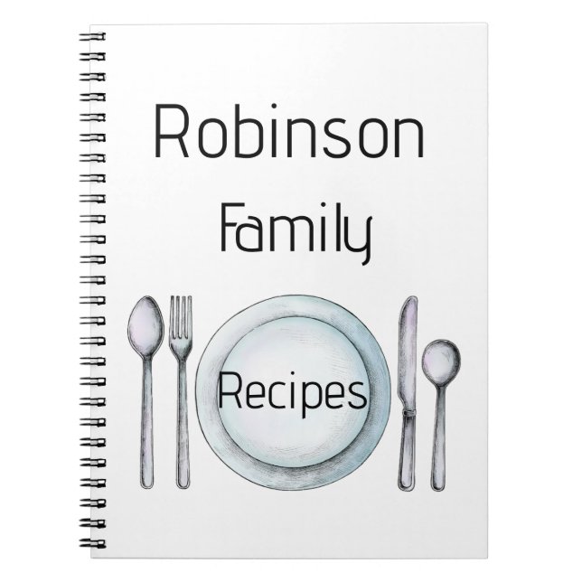 Cuaderno Libro de Recetas Personalizado (Frente)