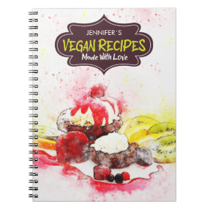 Cuaderno Libro de recetas personalizados, recetas veganas h