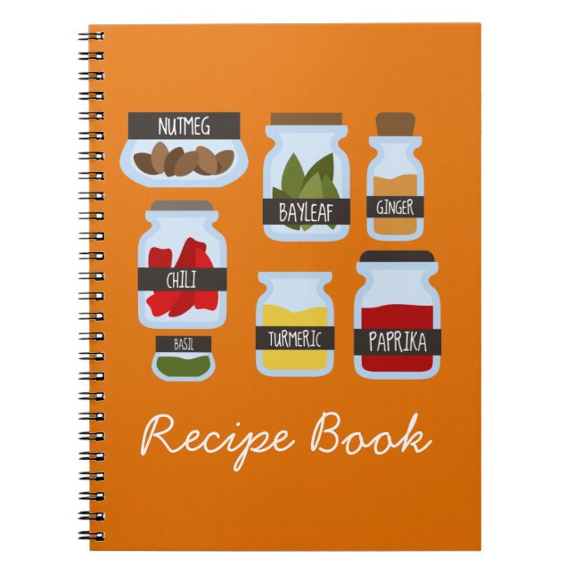 Cuaderno Libro de recetas sobre especias en cocina (Frente)