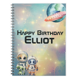 Cuaderno Libro de Recuerdos de Cumpleaños Interestelar