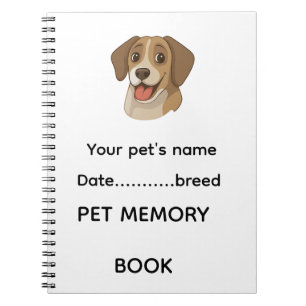 Cuaderno Libro de recuerdos de mascota – Subir foto y nombr