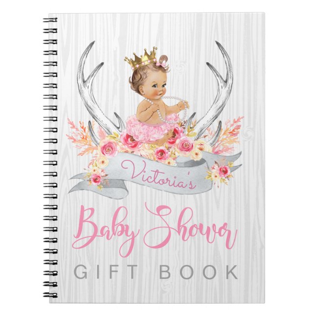 Cuaderno Libro de regalos para invitados de baby shower tri (Frente)