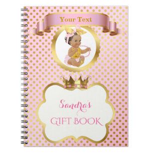 Cuaderno Libro de regalos para princesa bebé niña arcoíris