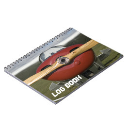 Cuaderno Libro de registro de vuelos de avión rojo