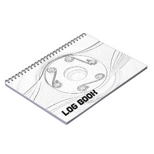 Cuaderno Libro de registro de vuelos de hélice blanca y neg