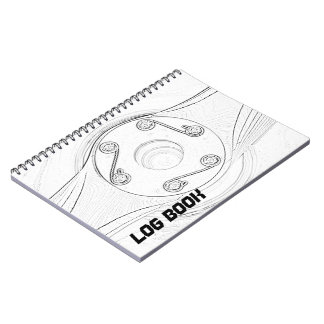 Cuaderno Libro de registro de vuelos de hélice blanca y neg
