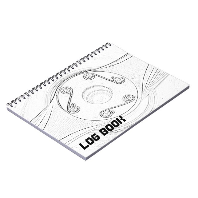 Cuaderno Libro de registro de vuelos de hélice blanca y neg (Lado Izquierdo)