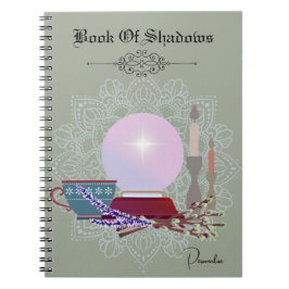 Cuaderno Libro De Sombras Crystal Ball Candle Journal Green