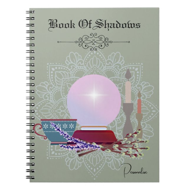 Cuaderno Libro De Sombras Crystal Ball Candle Journal Green (Frente)