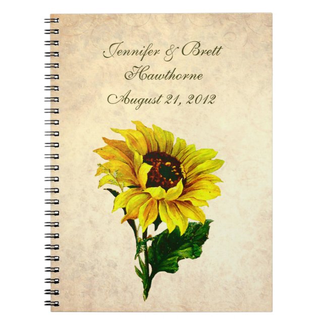 Cuaderno Libro de visitas antiguo de la boda del girasol de (Frente)