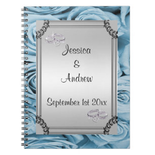 Cuaderno Libro de visitas azul de los rosas y de los