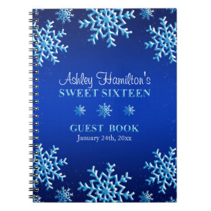 Cuaderno Libro de visitas azul del dulce de invierno de los
