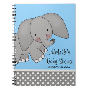 Cuaderno Libro de visitas azul lindo de Baby Shower del