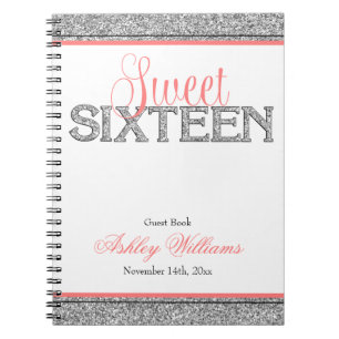 Cuaderno Libro de visitas coralino del dulce 16 de la falsa