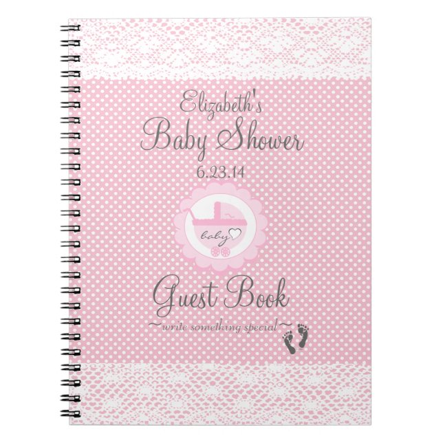 Cuaderno Libro de visitas de Baby Shower con los puntos (Frente)