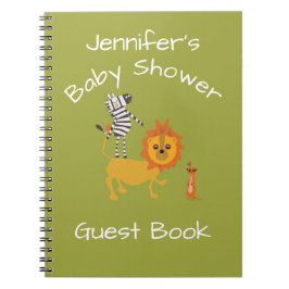 Cuaderno Libro de visitas de Baby Shower de la selva del