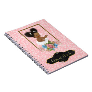 Cuaderno Libro de visitas de Baby Shower del afroamericano