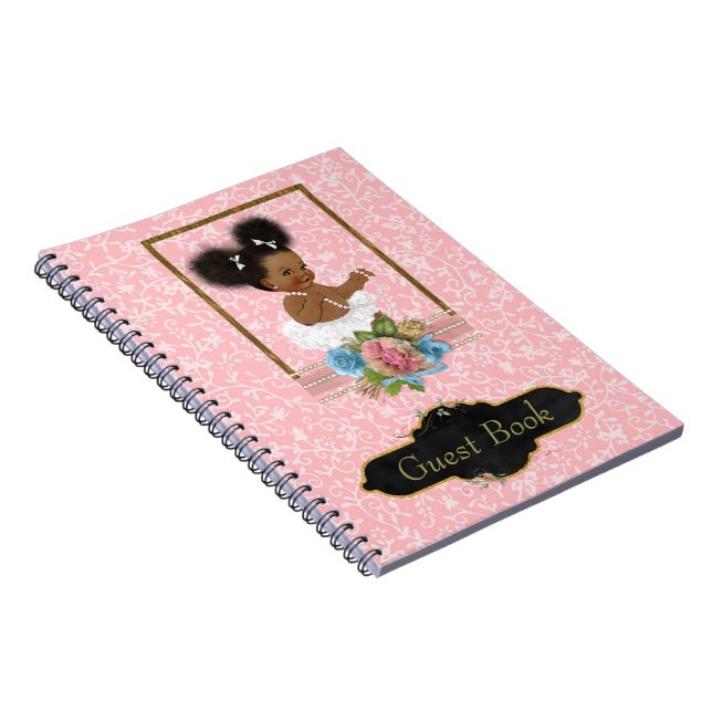 Cuaderno Libro de visitas de Baby Shower del afroamericano (Lado Derecho)