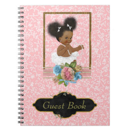 Cuaderno Libro de visitas de Baby Shower del afroamericano