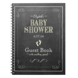 Cuaderno Libro de visitas de Baby Shower del amarillo de la