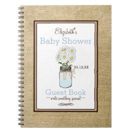 Cuaderno Libro de visitas de Baby Shower del tarro de la